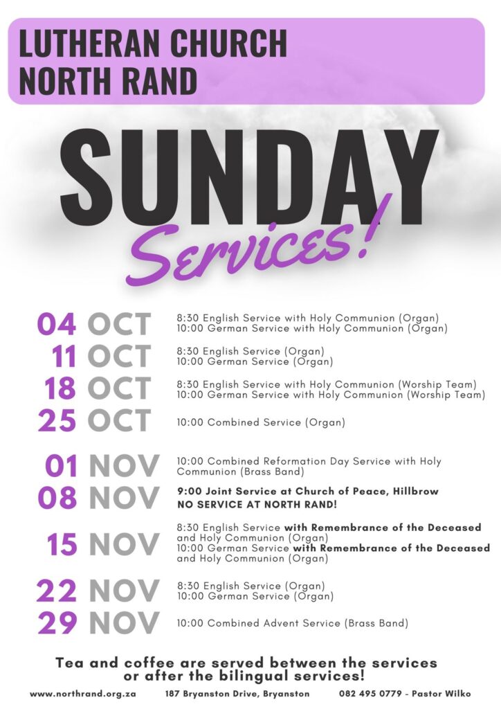 OCTOBER&NOVEMBER SERVICES